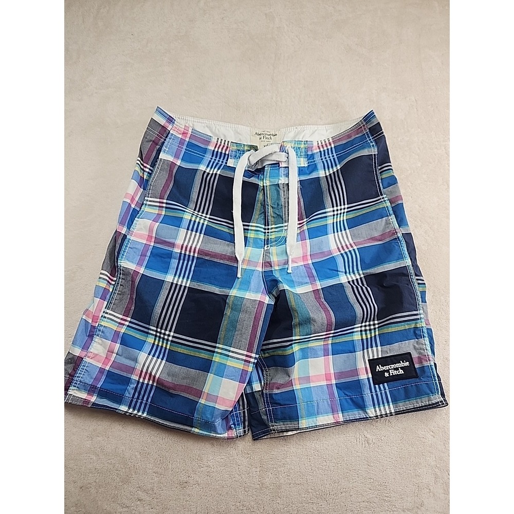 Abercrombie & Fitch Men's XL Plaid Board Swim Shorts 9 Inch Inseam
